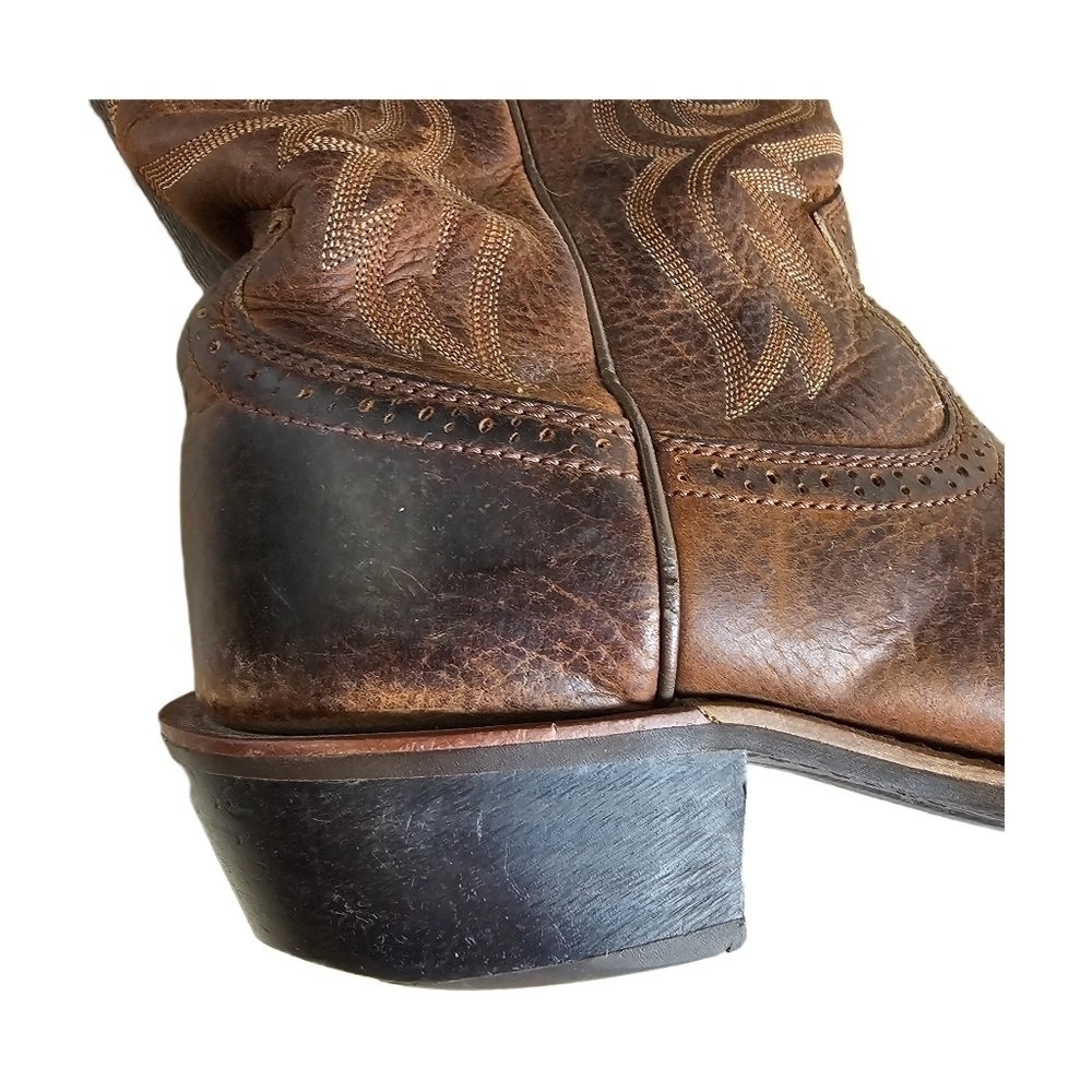 Ariat leather brown western square toe boots - Picture 10 of 15
